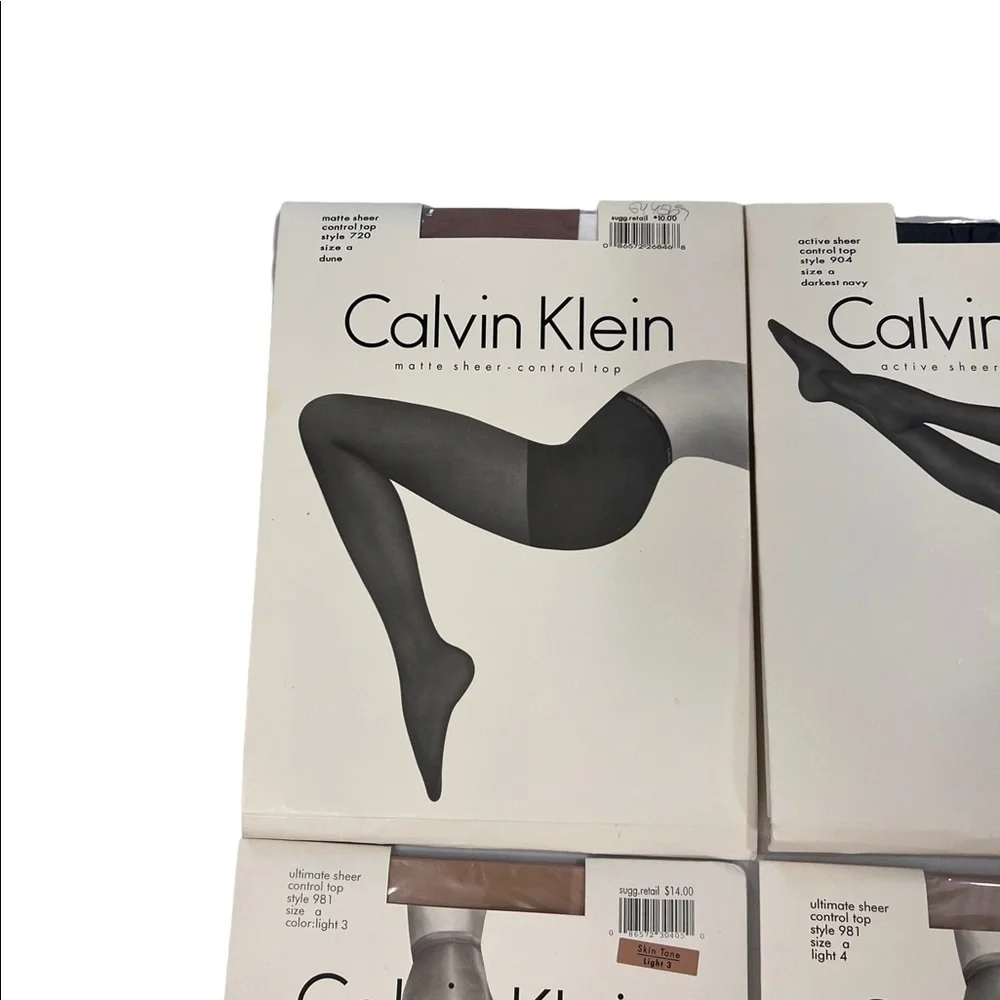 Lot of 5 Vintage Y2K 90s new Calvin Klein control top pantyhose Henri Bendel